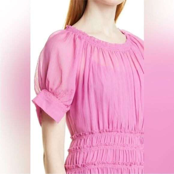 Rebecca Taylor NWT Chiffon Pleated Split Short Sleeve
Midi Orchid 4 MSRP $495 - Picture 6 of 10